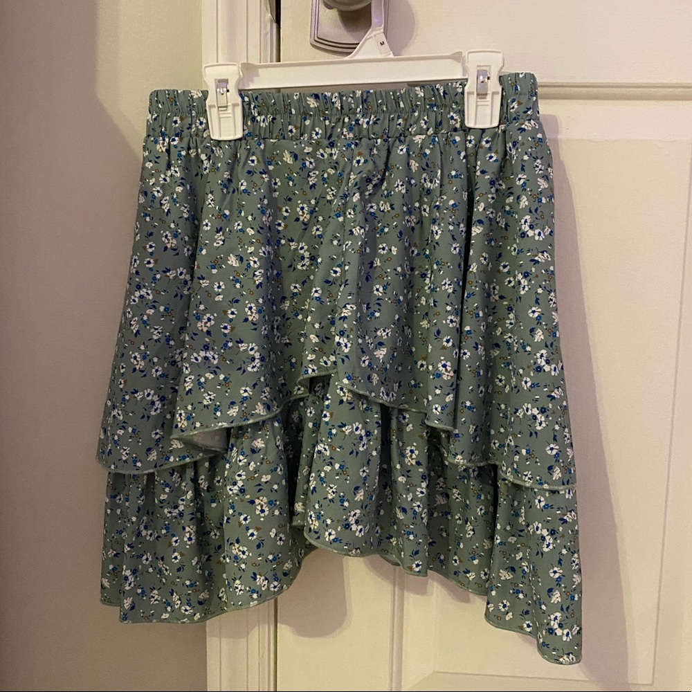 Floral Green Shein Skirt
